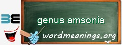 WordMeaning blackboard for genus amsonia